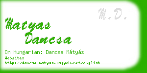 matyas dancsa business card
