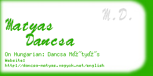 matyas dancsa business card